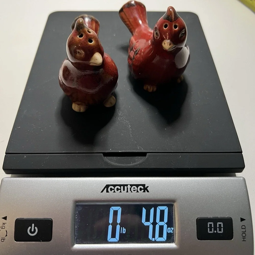 Pier 1 Imports‎ Ceramic Cardinal Bird Salt & Pepper Shaker Set
